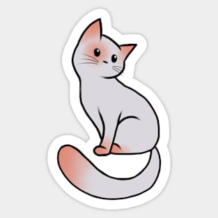 White Kitty Sticker